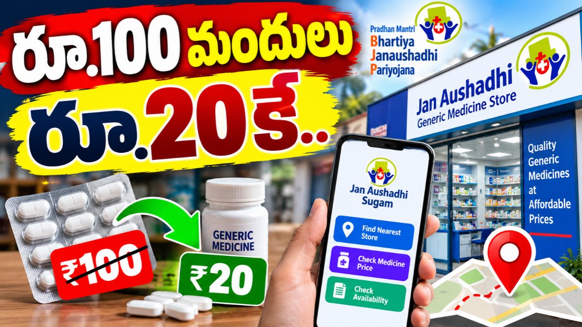 Jan Aushadhi Sugam యాప్ ద్వారా తక్కువ ధరకు జనరిక్ మందులు
