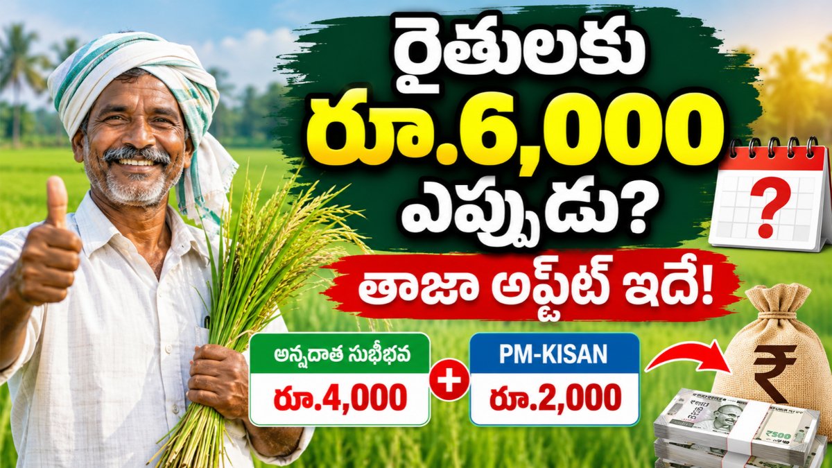 Annadata Sukhibhava Payment 2026 కింద రైతులకు రూ.6,000 చెల్లింపు తాజా అప్డేట్