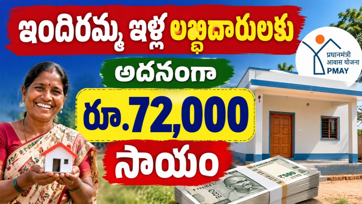 Indiramma Houses PMAY – ఇందిరమ్మ ఇళ్ల లబ్ధిదారులకు రూ.72,000 సాయంపై సమాచారం